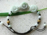 Jade Emerald Rose Beads Bracelet Natural Adjustable Bangle
