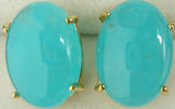 Sky Blue/Pink/Dark Natural Jade Stud Earrings 13*18mm Women's Fine Jewelry