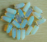 20pcs Natural Opal Stone Hexagonal Pillar Pendants Charms