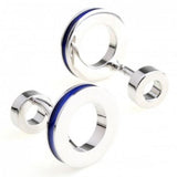 Double Circle Cufflink Round Enamel Cuff Link