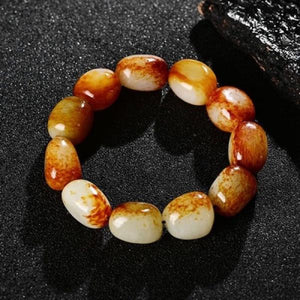 Zheru Jewelry Hetian Jade Rough Stone Bracelet for Men and Women