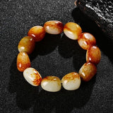 Zheru Jewelry Hetian Jade Rough Stone Bracelet for Men and Women