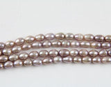 6-7MM Natural Purple Lavender Rice Freshwater Pearl Loose Beads