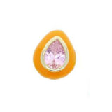 Neon Pink Heart Pendant Necklace Geometric CZ Cuban Chain Bling Jewelry