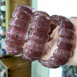 Red Strawberry Quartz Stone Beads Bracelet