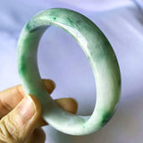 Two-tone Natural Burmese Jade Bangle Princess Jewelry Gift