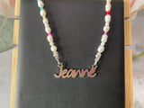 Personalized Nameplate Necklace Pearl Necklace Charming Women Jewelry Gift