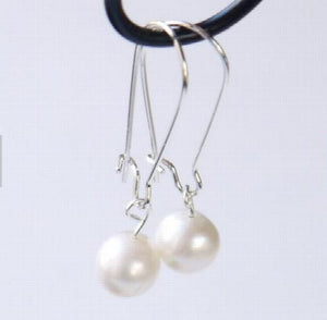Charming Freshwater Pearl Silver Dangle Earrings