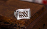 925 Silver Adjustable Ring Base Couple Blank Tray Square/Oval