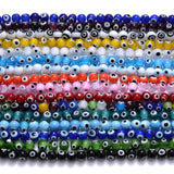 48-96Pcs Multicolor Evil Eye Lampwork Glass Beads for Jewelry Making