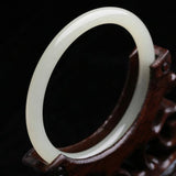 Natural Hetian Jade Round Bar 54-64mm Bracelet Princess Jewelry