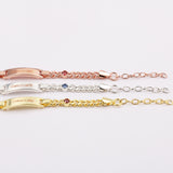 Child ID Bracelet with Birthstone, Little Girl Gift
