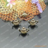 100 pcs Antique Bronze Teapot Charms Pendants for Jewelry Making