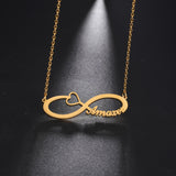 Sipuris Infinity Symbol Necklace Personalized Stainless Steel Women Jewelry
