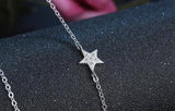 925 Sterling Plata CZ Stars Pendant Necklace Wedding Family Jewelry