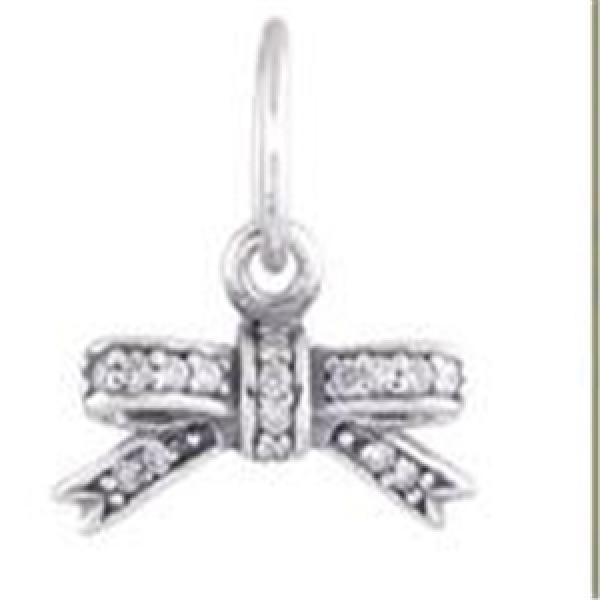 Sterling Silver Sparkling Bow Bone Beads for DIY Bracelets