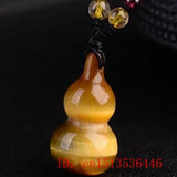 Tiger Eye Gourd Pendant Necklace Amulet Luck Charm Jewelry
