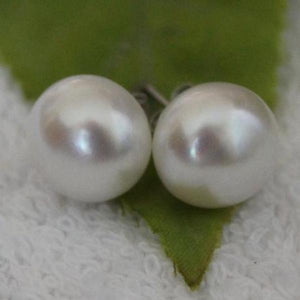 9-10mm Pearl Stud Earrings Silver Jewelry Women Gift