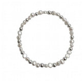 S925 Baroque Pearl Freshwater Silver Bead Elastic Bracelet