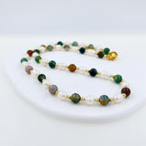 Natural Stone Baroque Pearl Necklace Agate Bead Charm Jewelry