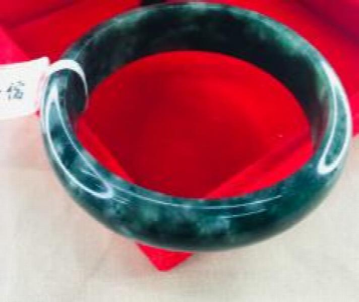 Zheru Jadeite Bracelet Natural Dark Green 54-62mm Female Jade A Certificate