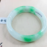 Zheru Jewelry Natural Jadeite Bracelet Green Bicolor 54-62mm Princess Gift