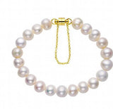 14K Pink Pearl Bracelet 8-9mm Real Natural Freshwater South Sea Near Circle