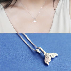 925 Silver Fishtail Necklace Pendant Statement for Women Bijoux