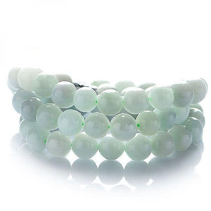 Zheru Jewelry Natural Burmese Jade A Round Bead Necklace Jade Jewelry