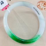 Natural Green Jadeite Bracelet 54-62mm Double Female Jade Gift Certif