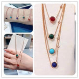 Planet Necklace Women's Sterling Silver Gem stones Necklace Pendant Jewelry