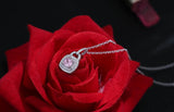 925 Silver Zircon Lock Pendant Necklace Statement Jewelry for Women