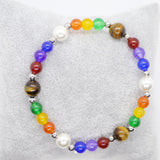 Chakra Bracelet Natural Stone Steel Pearl Protective Stones