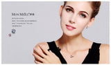 925 Silver Double Circle Zircon Necklace for Women Gift
