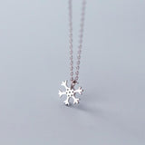 S925 Sterling Silver Snowflake Pendant Necklace for Women