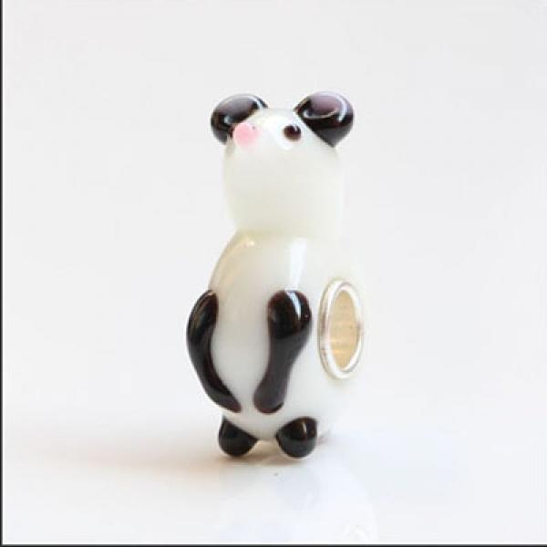 925 Sterling Silver 3D Mouse Snowman Pig Dear Charm Glass Beads