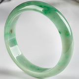 Zheru Jewelry Natural Green Burmese Jadeite 54-64mm Bracelet for Her