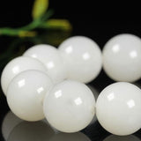 Natural Hetian Jade Round Bead 18-19mm Bracelet Jewelry Gift