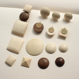 40pcs Geometry Wooden Beads DIY Jewelry Earring Accessory