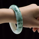 Zheru Jewelry Natural Myanmar Jadeite 54-64mm Light Flower Bracelet