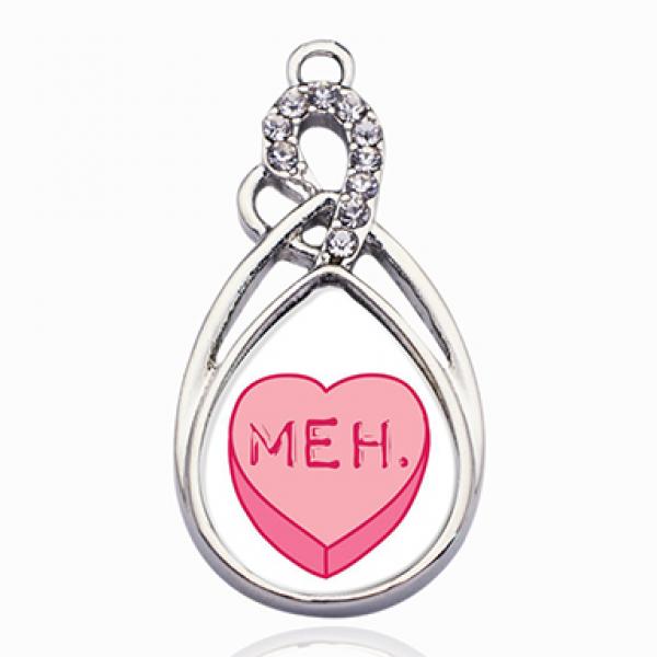 Vintage Candy Heart Circle Charm Pendant Necklace DIY Jewelry