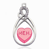 Vintage Candy Heart Circle Charm Pendant Necklace DIY Jewelry