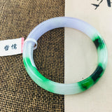 Zheru Jewelry Natural Green Bicolor Jadeite Bracelet 52-61mm Female Gift