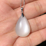 Moonstone Water Drop Pendant 925 Sterling Silver Reiki Healing Stone Jewelry