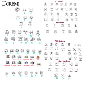 Personalized DOREMI Letter Necklaces with Slide Charms for Women