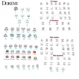 Personalized DOREMI Letter Necklaces with Slide Charms for Women