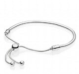 925 Sterling Silver Rose Moments Sliding Clasp Bracelet