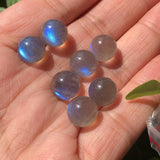 Gray Moonstone Labradorite Sphere Ball for DIY Pendant Earring Crystal Healing
