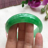 Zheru Jewelry Natural Burmese Emerald Green 54-62mm Bracelet