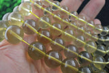 8-14mm High Lemon Quartz Smooth Round Loose Beads
